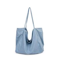 Cowboy Material Tote Bag  Large Capacity  Solid Color  Fashion Simple and Soft Shoulder Bag