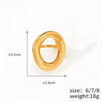 Honkongas Šaunus Minimalistinis Geometrinis Ovalus Tuščiaviduris Titano Žiedas Size 8