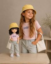 Minkšta lėlė Lilu su plačiais džinsais ir aksesuarais 35 cm