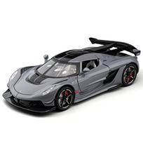1/22 Metalo lieto Koenigsegg JESKO superautomobilio modelis Lenktynių dovana Berniukui Imitacinis garsas ir šviesa Įtraukiamas Kolekciniai papuošalai pilka