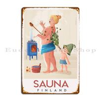Sauna Finland Traditional Suomi Metal Sign Party Cinema Party Club Decoration Customized Tin Sign Poster 20x30cm（7.8x11.8inch）