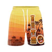 Hawaii Tiki Tribe 3D Printed Surfing Board Shorts Cool Summer Street Hip Hop Swim Trunks For Men Kids Vacation Beach Shorts S