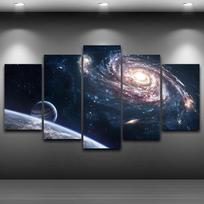 5 vnt. Paukščių Tako Galaktika Visata Planetos Kosmosas Kadrų Nuotraukos Plakatai Sienų Menas Drobė Namų Dekoras Svetainės Dekoras 30x40 30x60 30x80cm gray