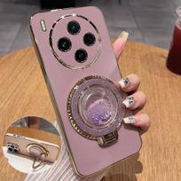 For VIVO X300 Pro Case Quicksand Holder Plating Silicone Case for VIVO X 300 X300pro Electroplated Candy Soft TPU Stand Cover For VIVO X300