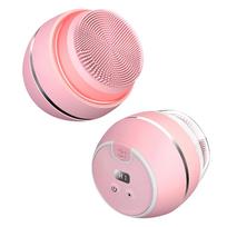 Silicone Facial Cleansing Brush - Sonic Electric Face Scrubber Waterproof Rechargeable Skin Exfoliating Massager Tool Rechargeable rožinė