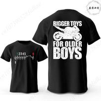Big Boy Bigger Toy Letter Pattern 3D Printed T-shirt Motorcycle Shift Heartbeat Pattern Short Sleeved Shirt Summer Men's Bicycle Round Neck Clothing M