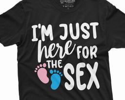 Just here for hex Gender Reveal Pink or Blue Boy Girl Mens Unisex Tee Shirt S