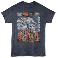 Street Fighter 2 Video Game Frames Ryu Photo Japanese Writing Men's T Shirt 4XL