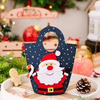 Portable Elk Snowman Christmas Gift Bag Large Capacity Cartoon Candy Tote Bag Cute Bear Funny Santa Claus Bag Xmas 21X16.5cm