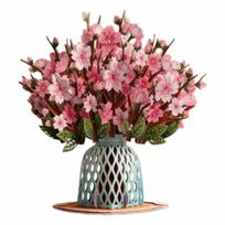 3D Design Cherry Blossom Pop Up Card Detachable Paper Flower Pop Up Mechanism Flower Bouquet Card Unique with Sticky Note Card