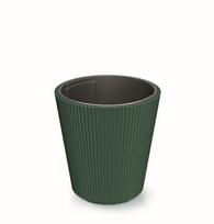 Plastikinis lauko vazonas Milly, žalios sp., 29,9 x 29,9 x 31,1 cm.