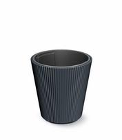 Plastikinis lauko vazonas Milly, antracito sp., 39 x 39 x 37 cm.
