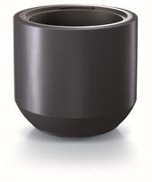 Plastikinis lauko vazonas Heos, antracito sp., 46,9 x 46,9 x 42 cm.