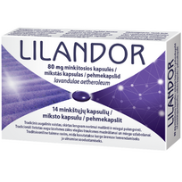 Lengvam nerimui malšinti ir miegui palengvinti LILANDOR 80mg, 14 kapsulių