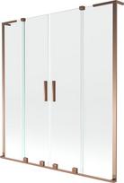 Mexen Velar L Duo vonios pertvara, 2 dalių stumdomos 150 x 150 cm, skaidri, rausvas auksas - 896-150-003-02-60