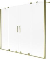 Mexen Velar Duo 2-jų dalių stiklinė vonios pertvara 180 x 150 cm, matinė, auksinė - 896-180-000-32-50