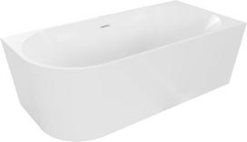 Mexen Mia laisvai stovinti laisva dešininė vonia 140 x 75 cm, balta, baltas persipylimas - 52691407500P-20, 140 x 75 cm