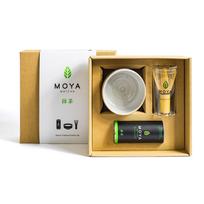 Žalios arbatos MOYA MATCHA 30g STARTER SET rinkinys su dubenėliu ir šepetėliu