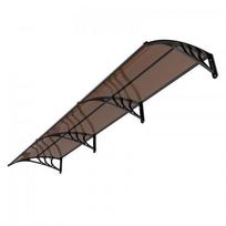 Durų stogelis 96,5x297,5x27,5 cm Rudas Polikarbonatas
