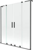 Mexen Velar L Duo vonios uždanga, dviejų dalių, 140 x 150 cm, skaidrus, gun metal - 896-140-003-02-95