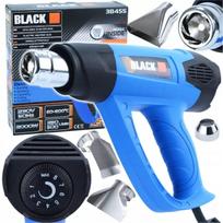 Galingas elektrinis karšto oro pistoletas Black 2000W su reguliuojama temp. 60-600°C ir 4 antgaliais