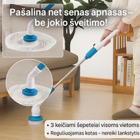Elektrinis besisukantis valymo šepetys – gilesnis švaros rezultatas be vargo