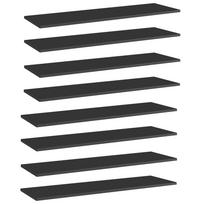 vidaXL Knygų lentynos plokštės, 8vnt., juodos, 100x30x1,5cm, MDP