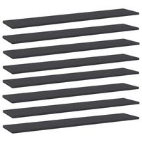 vidaXL Knygų lentynos plokštės, 8vnt., pilkos, 100x20x1,5cm, MDP