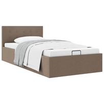 vidaXL Lovos rėmas su daiktadėže, taupe spalvos, 100x200cm, audinys