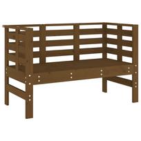vidaXL Sodo suoliukas, medaus rudas, 111,5x53x71cm, pušies masyvas