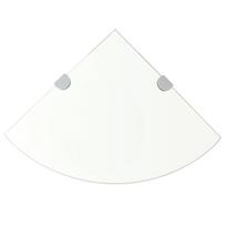 vidaXL Kampinės lentynos, 2vnt., skaidrios, 25x25cm, stiklas