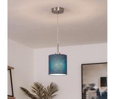 Brilagi - LED liustra ant laido NUBILA 1xE27/60W/230V, skersmuo 14 cm, tamsiai mėlyna