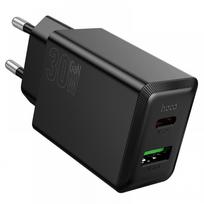 Įkroviklis Hoco N71 30W GaN USB-C / USB-A juodas