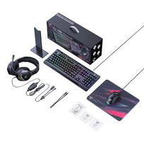 Onikuma TZ5008 5-in-1 Gaming Set: Keyboard + Mouse + Headset + Mouse Pad + Stand, Zestaw gamingowy Onikuma TZ5008 5W1 klawiatura+mysz+słuchawki+podkładka+stojak