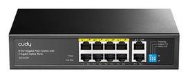 Cudy GS1010P tinklo komutatorius Gigabit Ethernet (10/100/1000) Maitinimas per Eternetą (PoE) Stalinis / tvirtinamas prie sienos Juoda