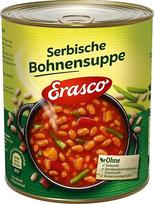 "Erasco" serbiška pupelių sriuba (1 x 750 ml), paruošiama maždaug per 5 minutes, su daug daržovių ir šonine, be jokių priedų, natūraliai skani
