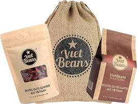 "VietBeans" kavos dovana džiuto maišelyje - gimtadienio dovana moterims, vyrams ir dovanos tėčiui - malta kava 250 g ir sveiki čili pipirai - paruošta dovanoti ir stilingai supakuota