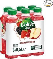 "Volvic Juicy Summer Fruits" - su įvairių vaisių sultimis iš vaisių sulčių koncentratų - tik natūralūs skoniai - 6 x 0,5 l (6 vnt.)