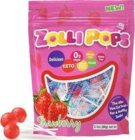 "Zollipops Clean Teeth Pops", saldainiai nuo ėduonies, braškiniai, 15 vnt., gamintojas "Zollipops