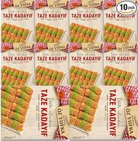 10 vnt. šviežių „Kadayif“ tešlos siūlelių – „Angel Hair“ – „Künefe“ makaronai „Kadaifi“ „Kataifi“, skirti Dubajaus šokoladui, 500 g, iš „Pufai Grocery“,