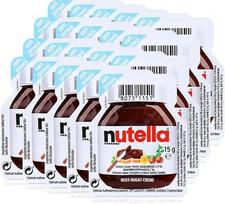 20 vnt. „Ferrero Nutella“ riešutų ir nuga kremo, skirto tepti ant duonos, porcijų pakuotė, 15 g