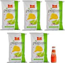 5 vnt. „San Carlo Più Gusto Lime e Pepe Pink Patatine“ bulvių traškučių su laimu ir rausvuoju pipiru pakuotė, 150 g maišelis + 1 vnt. nemokamo „Gingerino Recoaro Aperitivo Italiano“ 10 cl