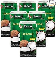 6 pakuočių "Aroy-D" kokosų pienas su E435 [6 x 500 ml] Kokosų pienas