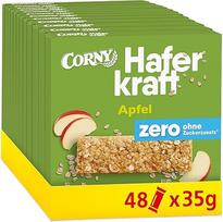 Avižų batonėlis | Corny Oat Power Zero Apple | Be pridėtinio cukraus | 121 kcal batonėlyje | Vegan, 48 x 35 g