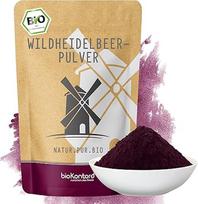 bioKontor – Ekologiški laukinių mėlynių milteliai, 100 g – Liofilizuotos laukinės mėlynės – 100 % ekologiškos laukinės mėlynės – Vokietijoje rankomis supakuotos – Puikiai tinka kokteiliams, javainiams ir jogurtui