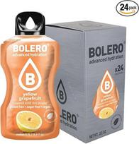 Bolero „GELTONAS GRAPEFRUTAS“ 24 x 3 g | Sulčių milteliai be cukraus, saldinti stevija + vitaminas C | Tinka vaikams, sportininkams ir diabetikams | Be glitimo ir tinka veganams | Geltonojo greipfruto skonio