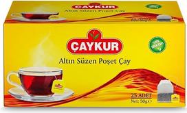 ÇAYKUR juodoji arbata maišeliuose, Altın Süzen turkiška arbata, individualiai supakuota į infuzinius maišelius, ryškiai raudonos spalvos, aromatas kaip nefasuotos turkiškos arbatos, 25 arbatos maišeliai, 50 g