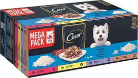 CESAR® porcijų maišeliai, daugiapakė „Mega Pack“ serija „Senior 10+“, želė, 4 skoniai, 40 x 100 g