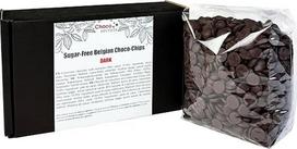 CHOCO SECRETS Šokoladiniai gabaliukai be cukraus, 600 g, tamsaus šokolado gabaliukai, saldinti maltitoliu be pridėto cukraus (0,1 g cukraus 100 g), tamsus šokoladas be cukraus, skirtas lydyti ir kepti