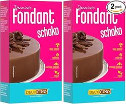 DECOCINO fondanto šokoladas – 250 g – puikiai tinka tortų, pyragėlių ir keksų dekoravimui – be palmių aliejaus ir tinkamas veganams (2 vnt. pakuotė)
